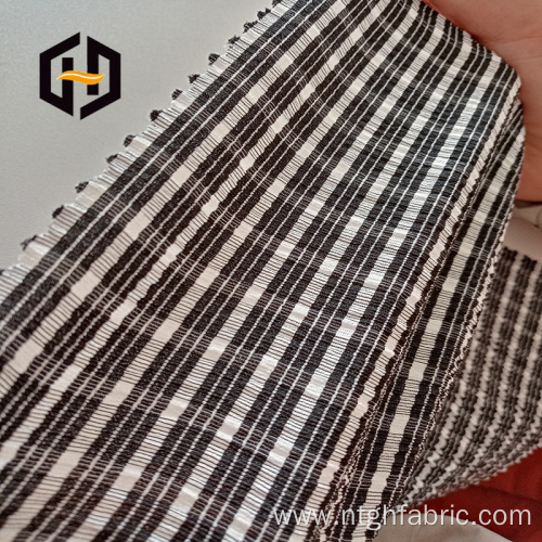 Black white polyester spandex woven crepe fabric